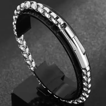 Мужской браслет-цепочка 6 мм, мужские браслеты из нержавеющей стали золотого цвета для мальчиков, женские браслеты на руку, регулируемые ювелирные аксессуары 18CM серебряный