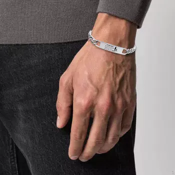 Мужской браслет-цепочка из нержавеющей стали с металлическим запястьем для