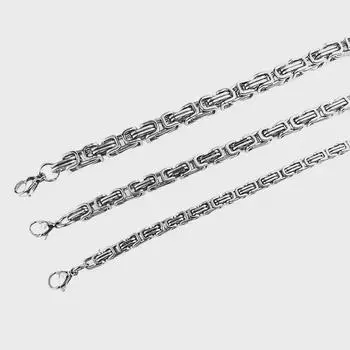 Мужской браслет-цепочка из титановой стали ручной работы «Киль» 4mm Steel 22cm