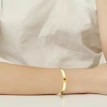 Мужской браслет, гладкий регулируемый однотонный браслет из нержавеющей стали, женский браслет, украшение для взрослых 6mm серебряный