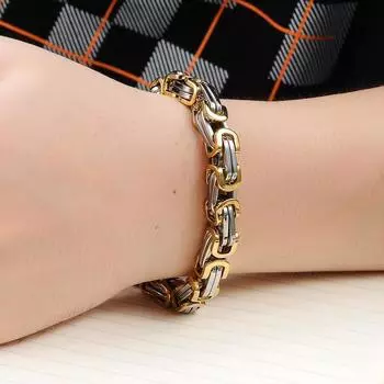 Мужской браслет из титановой стали, браслет из нержавеющей стали с квадратной пряжкой 1