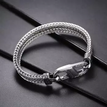 Мужской браслет из тканой цепи из нержавеющей стали 10 мм, простая весенняя застежка, ювелирные изделия, подарочные аксессуары, готический 22CM