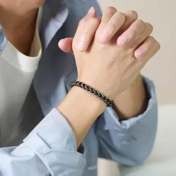 Мужской браслет из толстой цепи в стиле ретро-панк из нержавеющей стали, индивидуальное украшение на запястье 19cm