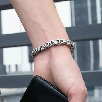 Мужской браслет Изысканный не выцветающий пряжка с застежкой из титановой стали Мужской браслет-браслет Ювелирные изделия на каждый день