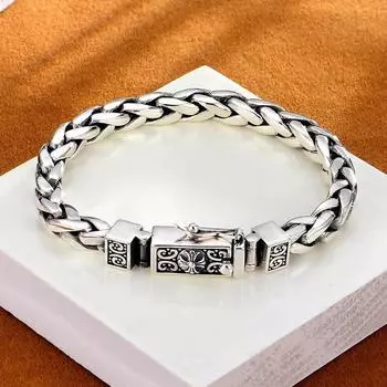 Мужской браслет, кубинская цепь, властные мужские украшения, подарок на день рождения, модный, легкая роскошь, ощущение высокого класса 18CM