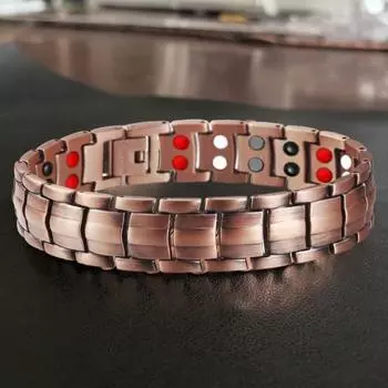 Мужской браслет Магнитный браслет из чистой меди Прочный гладкий терапевтический браслет A