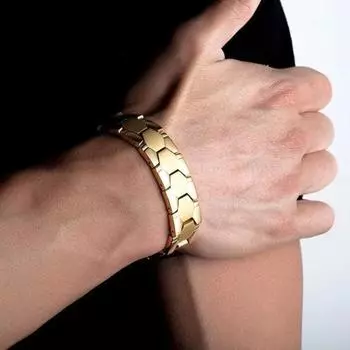 Мужской браслет, магнитный прочный съемный терапевтический браслет, повседневные украшения чёрный