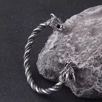 Мужской браслет Мужские украшения Серебряный браслет Браслеты викингов Комплект украшений Браслет Драган Браслет Волк