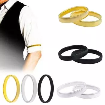 Мужской браслет, преувеличенный индивидуальный стиль, эластичные нарукавные повязки, держатели для рукавов рубашки, противоскользящие подвязки для рукавов, фиксация длинных рукавов, ювелирные изделия для клубных вечеринок чёрный