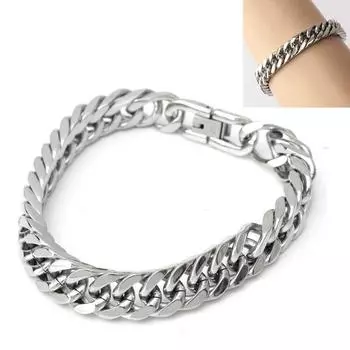 Мужской браслет с двойной пряжкой из европейской и американской титановой стали