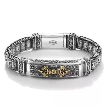 Мужской браслет с ретро и властной индивидуальностью, плетеный браслет с вращающимися аксессуарами 24cm