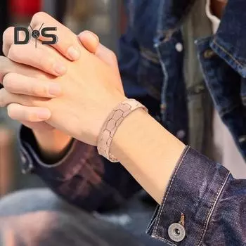 Мужской браслет с шестигранным магнитным соединением, широкая полоса, полированный сплав, текстура-головоломка, повседневная одежда, подарок, вечерние браслет на запястье, ювелирные изделия для взрослых золотистый