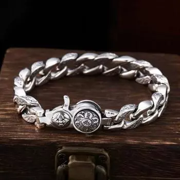 Мужской браслет толстая цепь изогнутый ретро стиль вращающийся индивидуальный запястье ювелирные изделия для 18cm