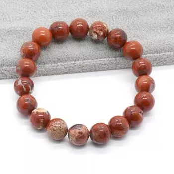 Мужской браслет, женский браслет, браслет из красной яшмы, браслет из каменных бусин 6 мм 8 мм 10 мм качество 6mm