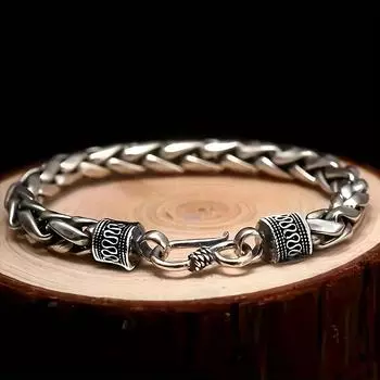 Мужской браслет-золотая цепочка серебристого цвета с легкой застежкой-крючком, подарок в стиле панк