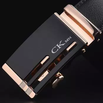 Мужской брючный ремень, черный роскошный кожаный ремень из натуральной кожи, мужской модный мужской кожаный ремень из сплава с автоматической пряжкой 125cm