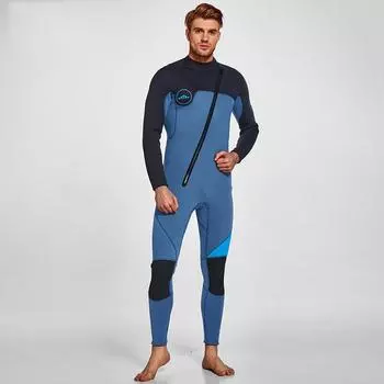 Мужской цельный гидрокостюм 3 мм, неопреновый гидрокостюм с молнией спереди/сзади, сохраняет тепло UPF 50+, костюм для дайвинга с длинными рукавами на все тело для серфинга, водных видов спорта, дайвинга, каноэ S