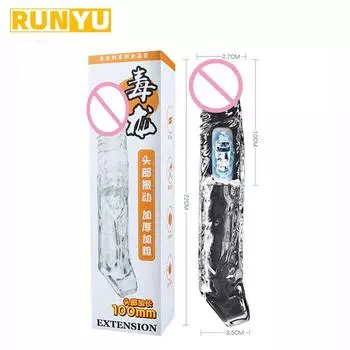 Мужской чехол для увеличения пениса, дополнительный удлиненный, утолщенный, кристаллический презерватив для увеличения пениса General style