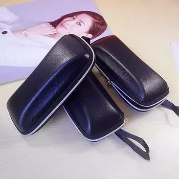 Мужской черный чехол для солнцезащитных очков из искусственной кожи, водонепроницаемые солнцезащитные очки на молнии, для хранения очков, натуральная коробка для очков