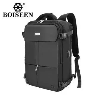 Мужской черный деловой рюкзак, многофункциональный, водонепроницаемый, с двумя плечами, сумка для ноутбука, большая вместимость, дорожная сумка для отдыха на открытом воздухе