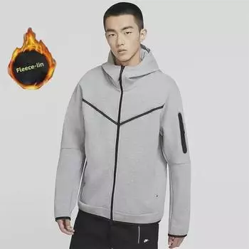 Мужской черный кардиган с капюшоном и молнией на рукаве — повседневный и свободный крой 4X-Large чёрный