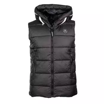 Мужской черный пуховик без рукавов на молнии с капюшоном PARAGOOSE