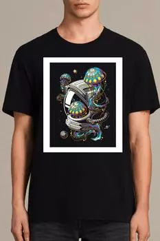 Мужской черный шлем космонавта