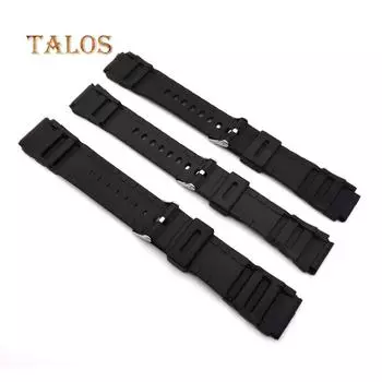 Мужской черный силиконовый резиновый водонепроницаемый спортивный ремешок для наручных часов 18-22 мм, модный ремешок 18mm