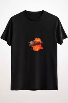 Мужской черный Studio Ghibli, Ходячий замок Хаула. кальцифер. - ds1682