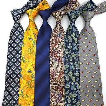 Мужской деловой галстук 9 см с принтом в стиле ретро в стиле Гонконга, деловой костюм, повседневный галстук