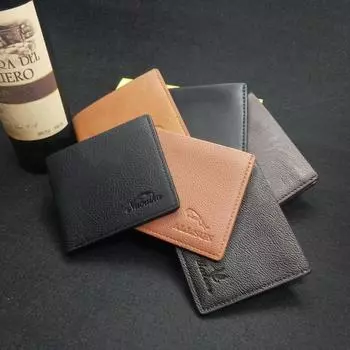 Мужской деловой кошелек из искусственной кожи для путешествий и повседневного использования чёрный