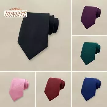 Мужской деловой костюм, галстук в клетку, однотонный, с регулируемой длиной, жаккардовый дизайн, свадебный галстук, модные аксессуары чёрный