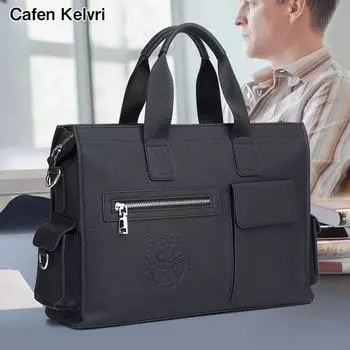 Мужской деловой портфель и сумка из коровьей кожи первого слоя премиум-класса 88563B-3 хаки