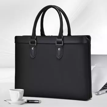 Мужской деловой портфель: Сумка через плечо для 14-дюймового ноутбука и документов чёрный