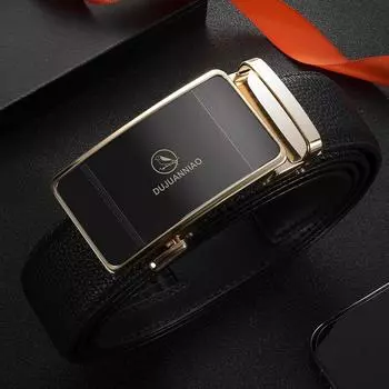Мужской деловой повседневный кожаный ремень из воловьей кожи, ремень для брюк, зеркальный ремень для официальной одежды, брючный ремень с автоматической пряжкой личи 125cm