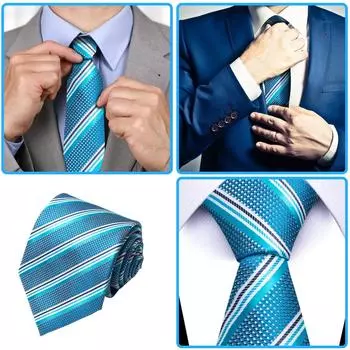 Мужской деловой профессиональный полосатый галстук свадебный костюм аксессуары полиэстер галстук мужской One Size синий