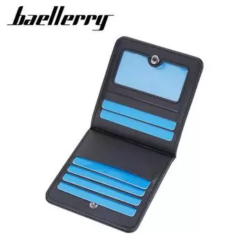 Мужской держатель для карт Baellerry, модный винтажный дизайн, визитницы, зажимы для денег 11.5*10.5*1.5cm чёрный