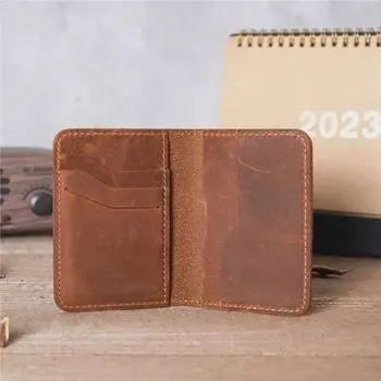 Мужской держатель для карт большой емкости из натуральной кожи с несколькими отделениями