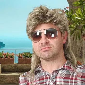 Мужской длинный вьющийся парик с челкой, пушистые натуральные волосы в стиле панк, термостойкие высокотемпературные волокна, мужские синтетические волосы средней длины