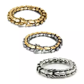 Мужской дракон кубинский винтажный ювелирный подарок модный хип-поп звено цепи браслет в стиле панк аксессуары для вечеринок 19cm золотой