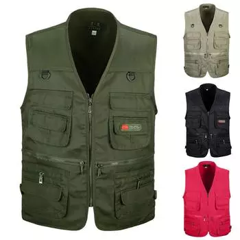 Мужской дышащий уличный жилет с несколькими карманами, прочная куртка без рукавов, жилет для кемпинга, рыбалки, охоты, фотографии XXXXL