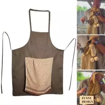 Мужской фартук для розыгрышей с карманом-сюрпризом, новинка, кухонный фартук, подарок для вечеринки холостяка/мальчишника, подарок для барбекю 1pc