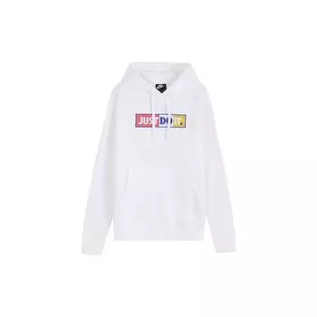 Мужской флисовый пуловер с капюшоном Nike Sportswear Logo Patch, белый цвет CJ4776-100 XL