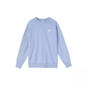 Мужской флисовый пуловер с вышитым логотипом Nike Sportswear Club, мужские топы Pleasure-Cobalt-Blue BV2663-479 M