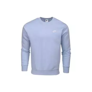 Мужской флисовый свитшот с круглым вырезом и вышитым логотипом Nike Sportswear Club, светло-синий BV2662-548 XS