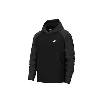 Мужской флисовый теплый пуловер с логотипом Nike и длинными рукавами, черные DM1222-010 XXL
