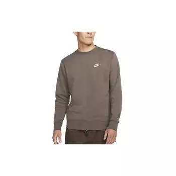 Мужской флисовый утепленный пуловер Nike Sportswear Club, топы темно-коричневого цвета BV2663-004 S