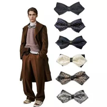 Мужской галстук-бабочка, классический предварительно завязанный галстук-бабочка с заостренными углами, элегантный формальный галстук-бабочка для свадьбы