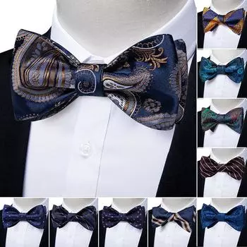 Мужской галстук-бабочка с узором пейсли, деловой галстук, носовой платок, запонки, галстук-бабочка в клетку, набор аксессуаров для мужчин LH-3009