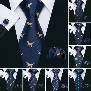 Мужской набор аксессуаров. Галстук, запонки и платок N-5191